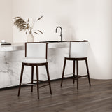 Evalyn Barstool in White (set of 2) - Ornate Home