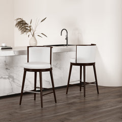Evalyn Barstool in White (set of 2) - Ornate Home