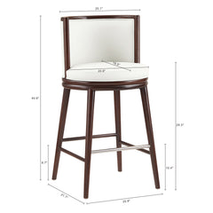 Evalyn Barstool in White (set of 2) - Ornate Home