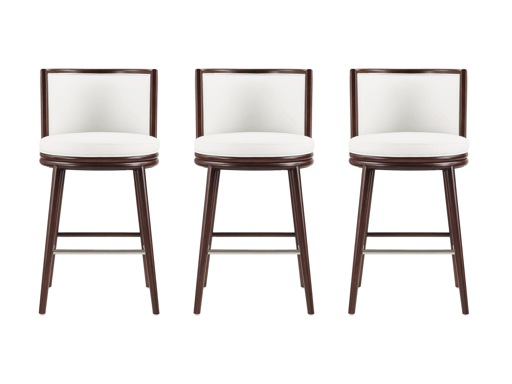 Evalyn Barstool in White (set of 3) - Ornate Home