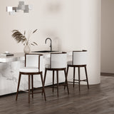 Evalyn Barstool in White (set of 3) - Ornate Home