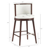 Evalyn Barstool in White (set of 3) - Ornate Home