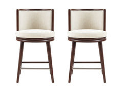 Evalyn Counter Stool in Cream (set of 2) - Ornate Home