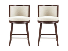 Evalyn Counter Stool in Cream (set of 2) - Ornate Home