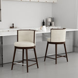 Evalyn Counter Stool in Cream (set of 2) - Ornate Home