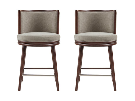 Evalyn Counter Stool in Cream (set of 2) - Ornate Home