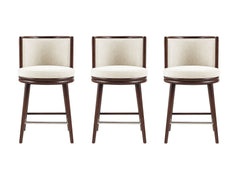 Evalyn Counter Stool in Cream (set of 3) - Ornate Home
