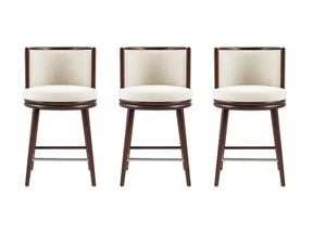 Evalyn Counter Stool in Cream (set of 3) - Ornate Home