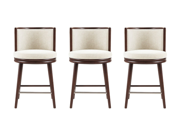 Evalyn Counter Stool in Cream (set of 3) - Ornate Home