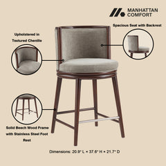 Evalyn Counter Stool in Dove - Ornate Home