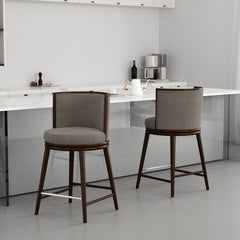 Evalyn Counter Stool in Dove (set of 2) - Ornate Home