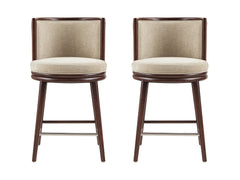 Evalyn Counter Stool in Natural (set of 2) - Ornate Home