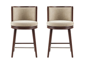 Evalyn Counter Stool in Natural (set of 2) - Ornate Home