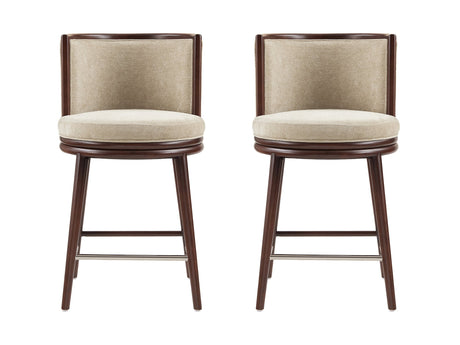 Evalyn Counter Stool in Natural (set of 2) - Ornate Home