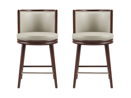 Evalyn Counter Stool in Stone (set of 2) - Ornate Home