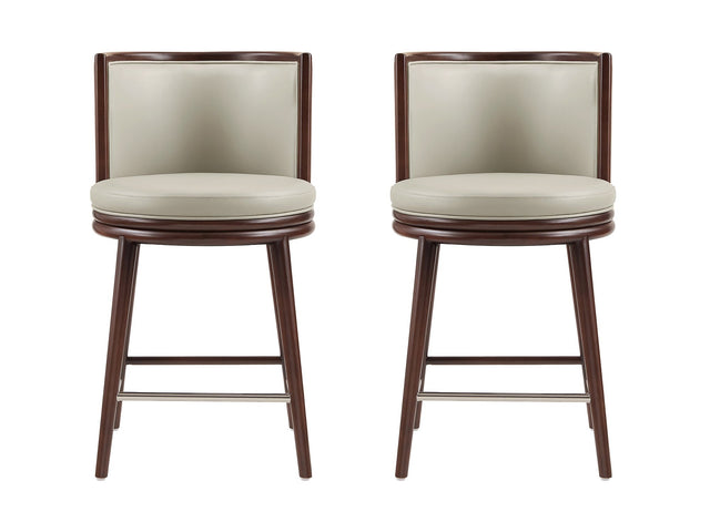 Evalyn Counter Stool in Stone (set of 2) - Ornate Home