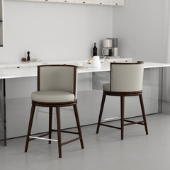 Evalyn Counter Stool in Stone (set of 2) - Ornate Home