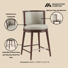 Evalyn Counter Stool in Stone (set of 2) - Ornate Home