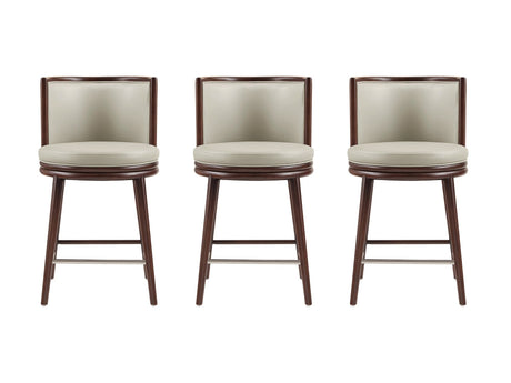 Evalyn Counter Stool in Stone (set of 3) - Ornate Home