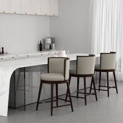 Evalyn Counter Stool in Stone (set of 3) - Ornate Home