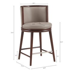 Evalyn Counter Stool in Taupe - Ornate Home