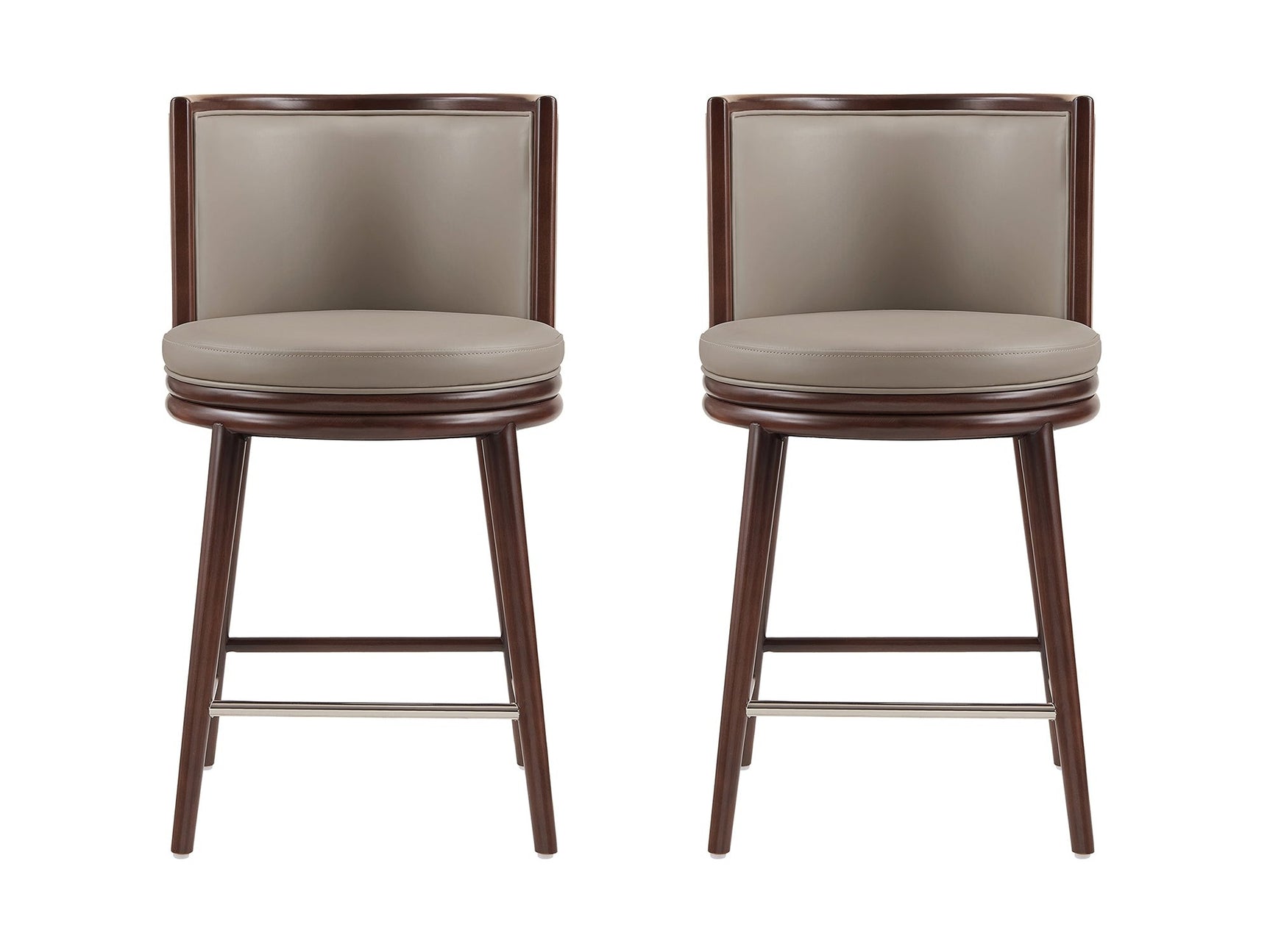 Evalyn Counter Stool in Taupe (set of 2) - Ornate Home
