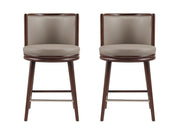 Evalyn Counter Stool in Taupe (set of 2) - Ornate Home