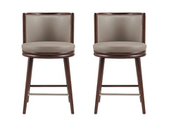 Evalyn Counter Stool in Taupe (set of 2) - Ornate Home