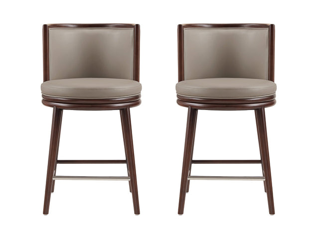 Evalyn Counter Stool in Taupe (set of 2) - Ornate Home