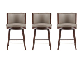Evalyn Counter Stool in Taupe (set of 3) - Ornate Home