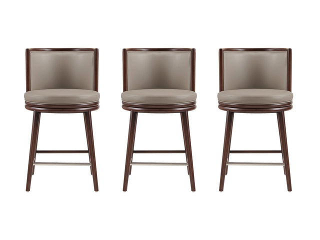 Evalyn Counter Stool in Taupe (set of 3) - Ornate Home