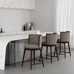 Evalyn Counter Stool in Taupe (set of 3) - Ornate Home