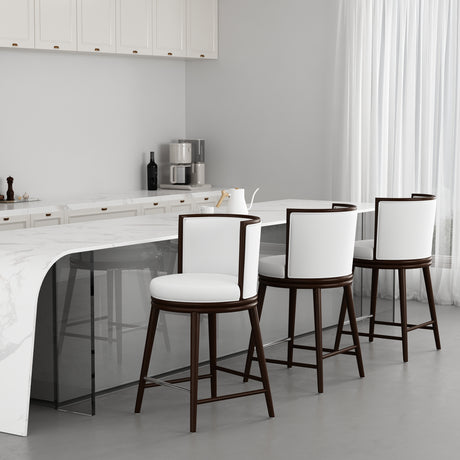 Evalyn Counter Stool in White - Ornate Home