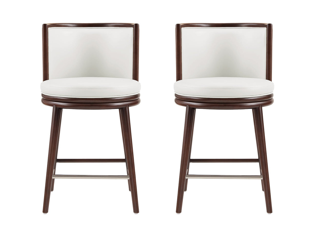 Evalyn Counter Stool in White (set of 2) - Ornate Home