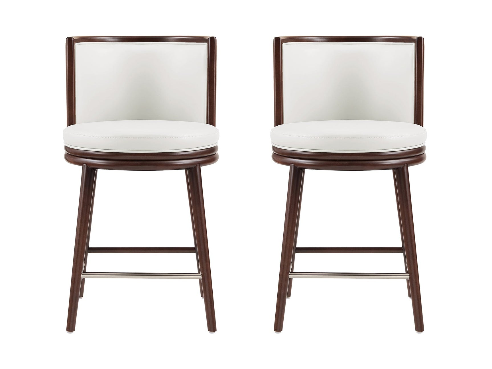 Evalyn Counter Stool in White (set of 2) - Ornate Home
