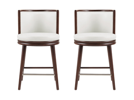 Evalyn Counter Stool in White (set of 2) - Ornate Home
