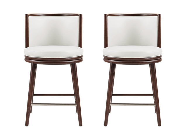 Evalyn Counter Stool in White (set of 2) - Ornate Home