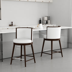 Evalyn Counter Stool in White (set of 2) - Ornate Home