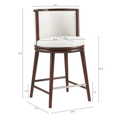 Evalyn Counter Stool in White (set of 2) - Ornate Home