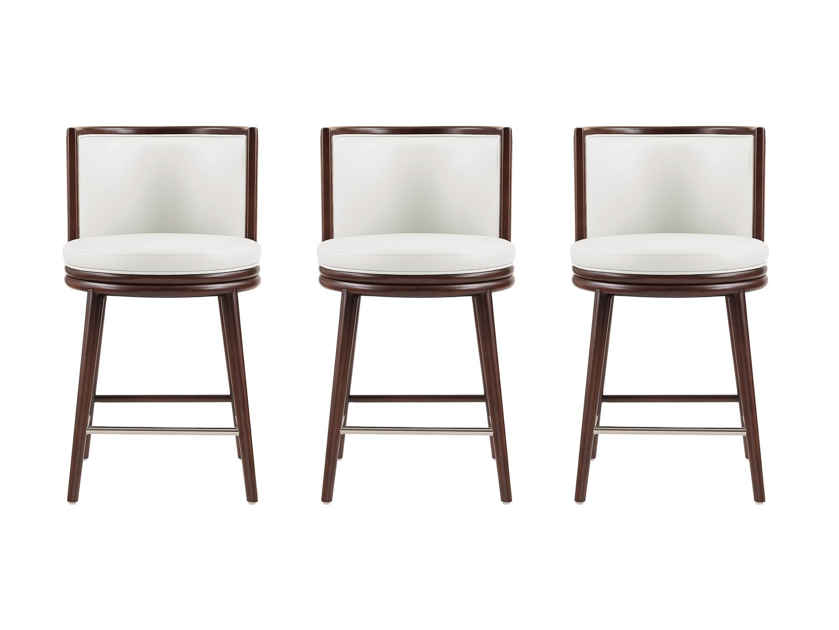 Evalyn Counter Stool in White (set of 3) - Ornate Home