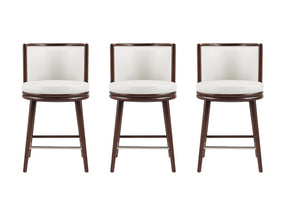 Evalyn Counter Stool in White (set of 3) - Ornate Home