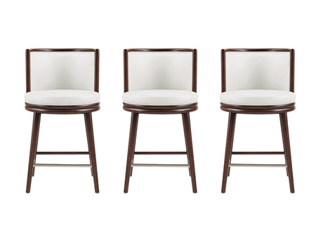 Evalyn Counter Stool in White (set of 3) - Ornate Home