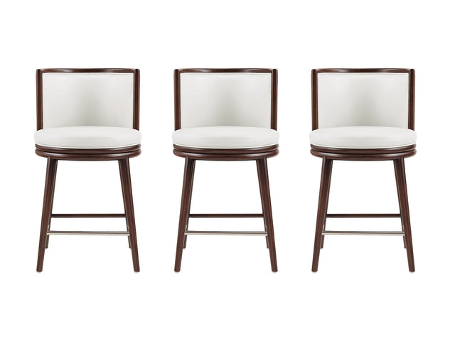 Evalyn Counter Stool in White (set of 3) - Ornate Home
