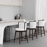 Evalyn Counter Stool in White (set of 3) - Ornate Home