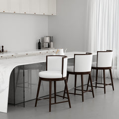 Evalyn Counter Stool in White (set of 3) - Ornate Home