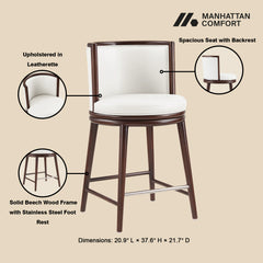 Evalyn Counter Stool in White (set of 3) - Ornate Home