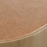 Evan Chestnut Brown/Brass Coffee Table w/Casters - Ornate Home