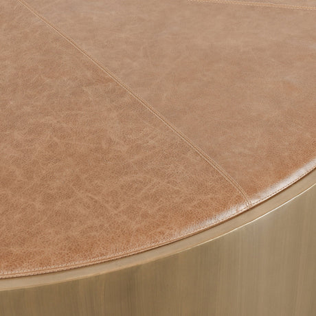 Evan Chestnut Brown/Brass Coffee Table w/Casters - Ornate Home