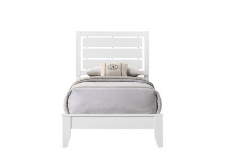 Evan White Twin Panel Bed - Ornate Home