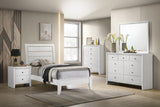 Evan White Twin Panel Bed - Ornate Home